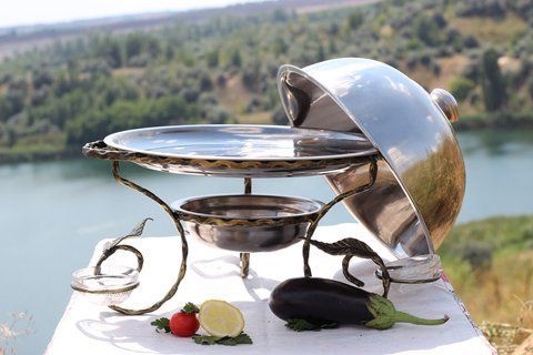 Садж. Садж с соусницами. 36 см. Усиленный поднос. Без щипцов 36.С.ГЛ фото