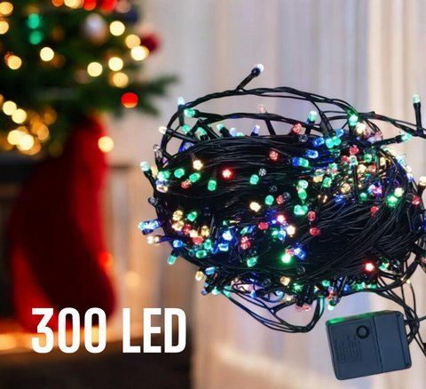 Гирлянда MP LED 300 лампочек микс новогодняя, разноцветные огни НТ-0356 фото