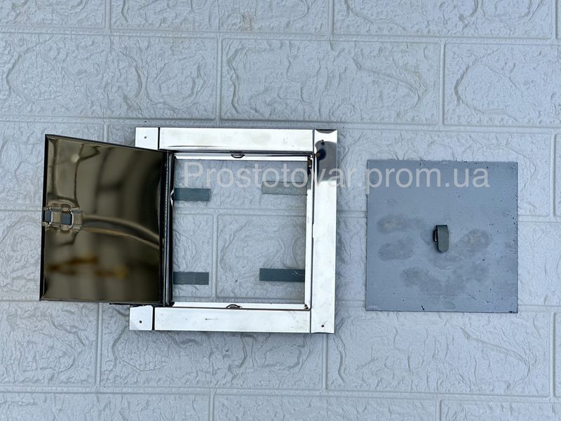 Дверцята прочищувальні з нержавіючої сталі для печі з відбивачем 175х175 мм, Румунія ПР 14х14 фото