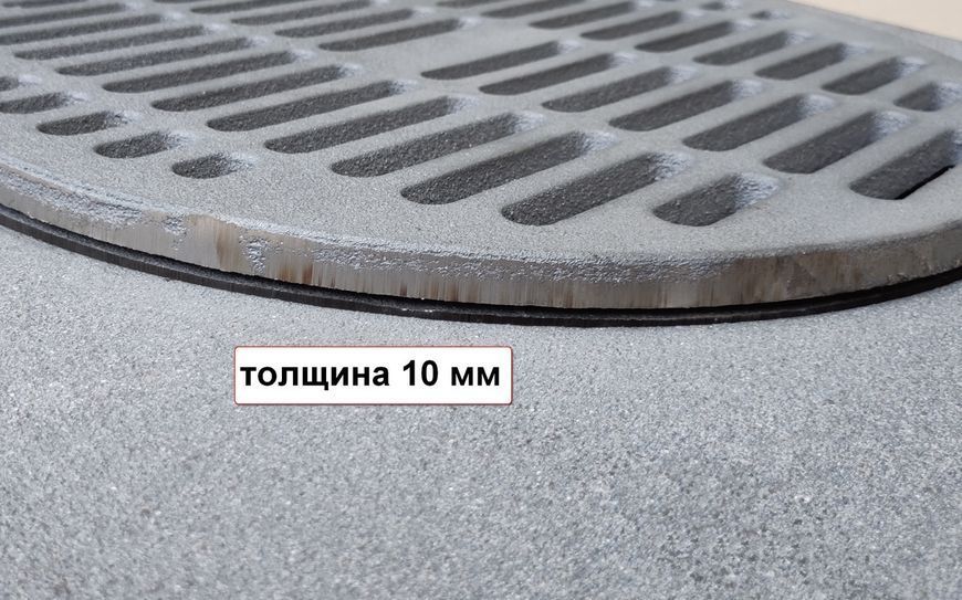 Решітка чавунна гриль кругла для мангала та барбекю 390 мм (товщина 10 мм) гриль d400 фото