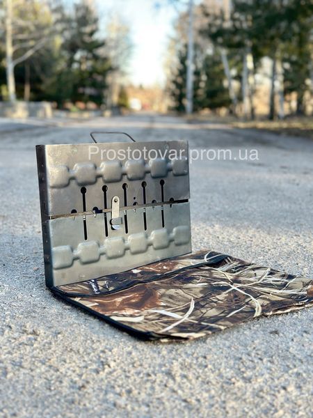 Набір 2 в 1: Мангал-валіза 2 мм на 6 шампурів + посилений захисний чохол (37 см) 1793869228 фото