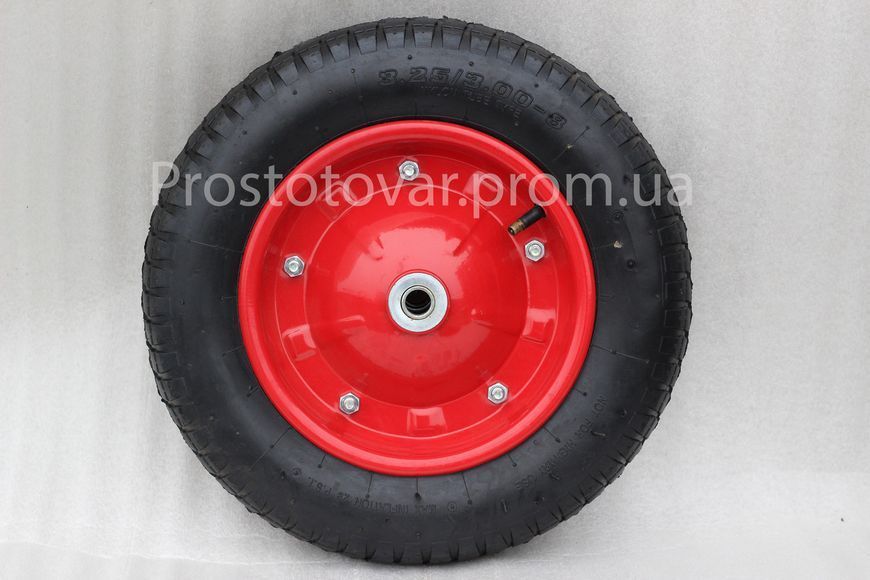 Колесо для тачки 4.00-8 (370х75 мм) 2PR пневматическое разборной диск (подшипник 16 мм) KPR-230003 фото
